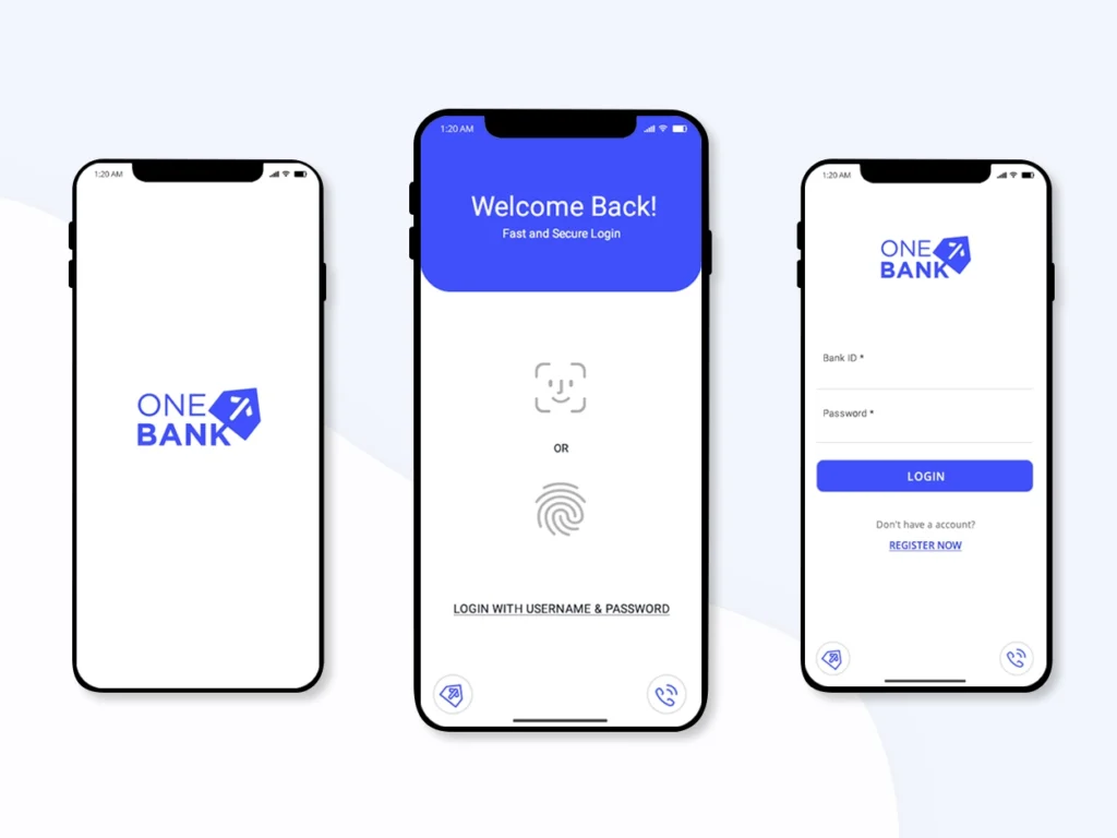 Mockup showcasing an example of a good user experience feature in a banking application.