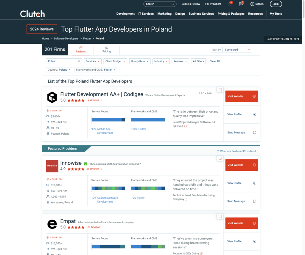 Clutch's top-ranked mobile app development company in Poland.